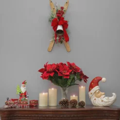 Sale National Tree Company 28 in. Ski's with Pine and Berry Plastic Swag