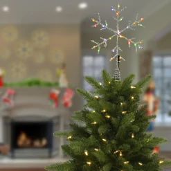 National Tree Company 14.5 in. Snowflake Tree Top for Artificial Trees with Dual Color Lights
