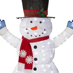 National Tree Company 72 in. Snowman Decoration with White LED Lights