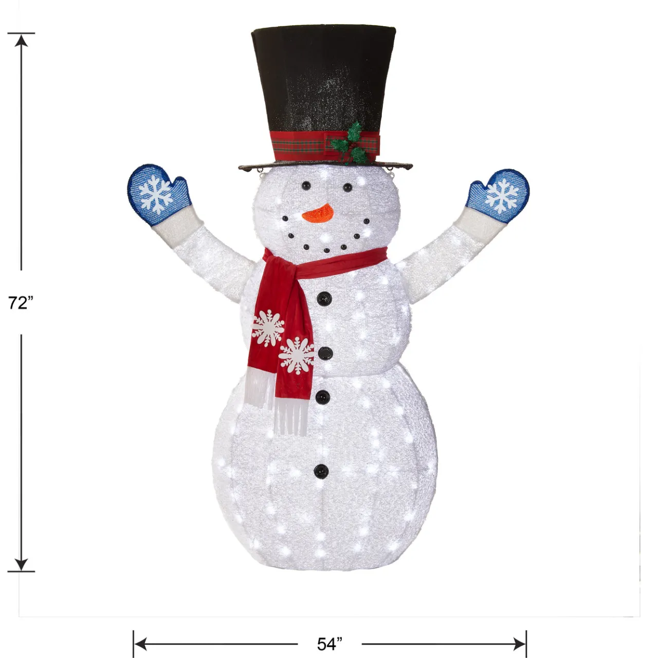 National Tree Company 72 in. Snowman Decoration with White LED Lights