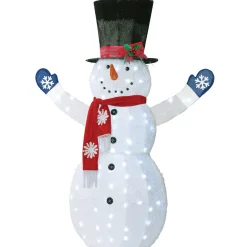 National Tree Company 72 in. Snowman Decoration with White LED Lights
