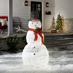 New National Tree Company 60 in. Snowman Decoration with Warm White LED Lights
