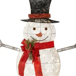 New National Tree Company 60 in. Snowman Decoration with Warm White LED Lights