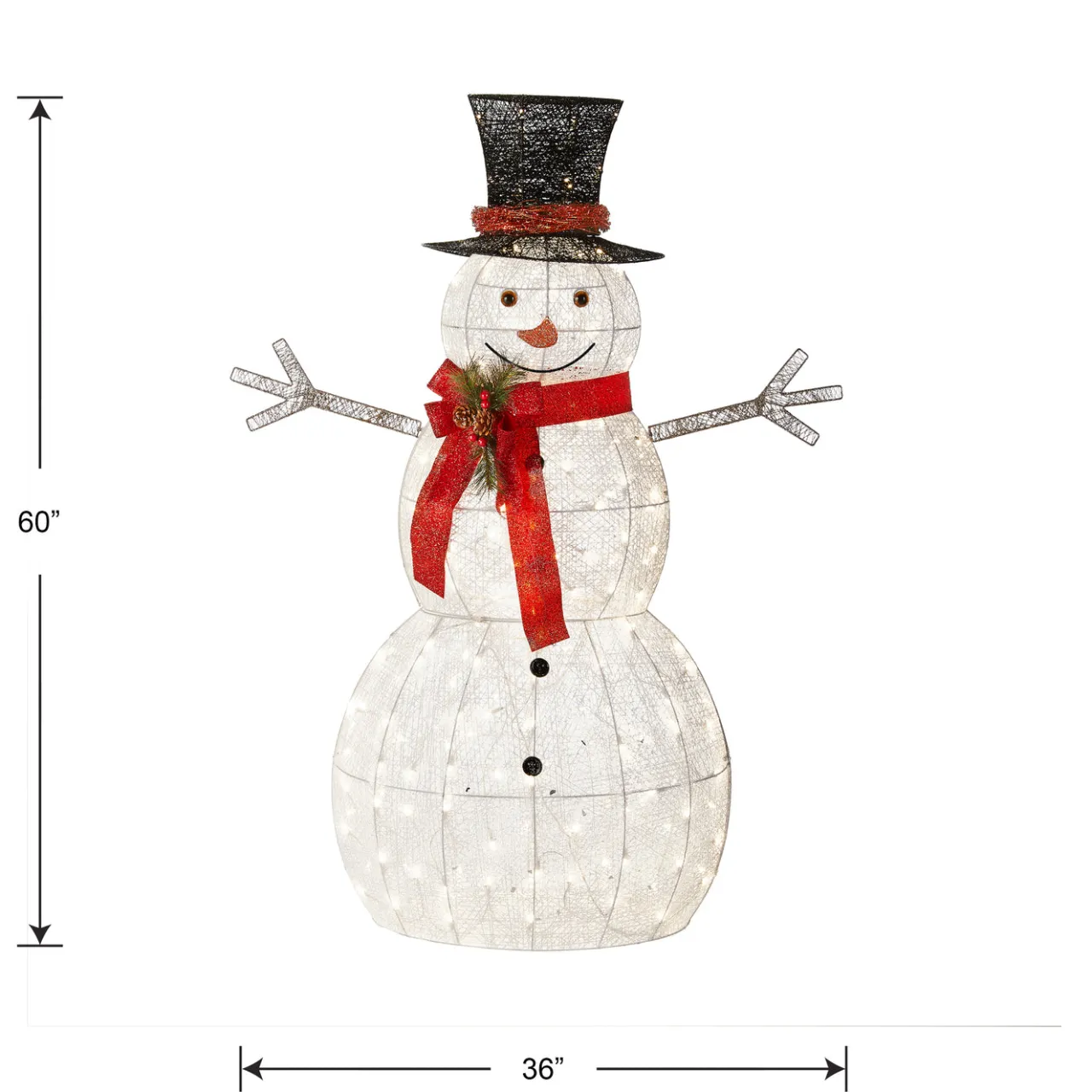 New National Tree Company 60 in. Snowman Decoration with Warm White LED Lights