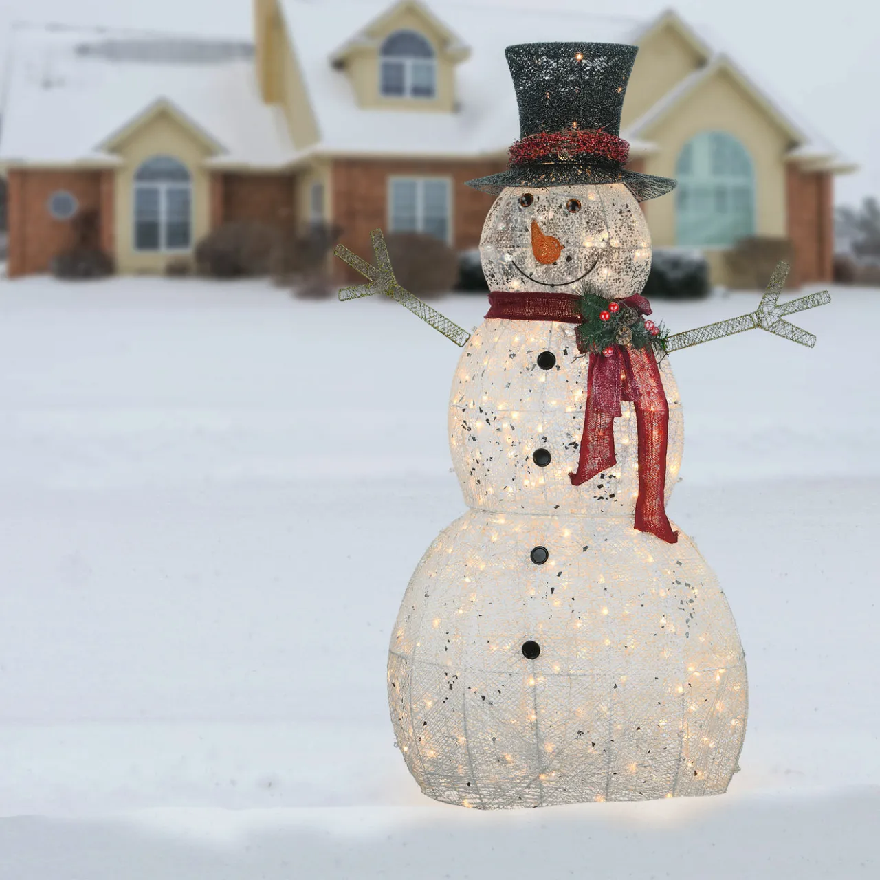 New National Tree Company 60 in. Snowman Decoration with Warm White LED Lights