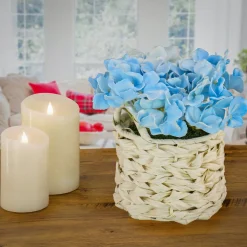 Sale National Tree Company 10 in. Spring Blue Hydrangea Bouquet in White Basket