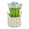 Sale National Tree Company 10 in. Spring Blue Tulip Bouquet in Metal Pot