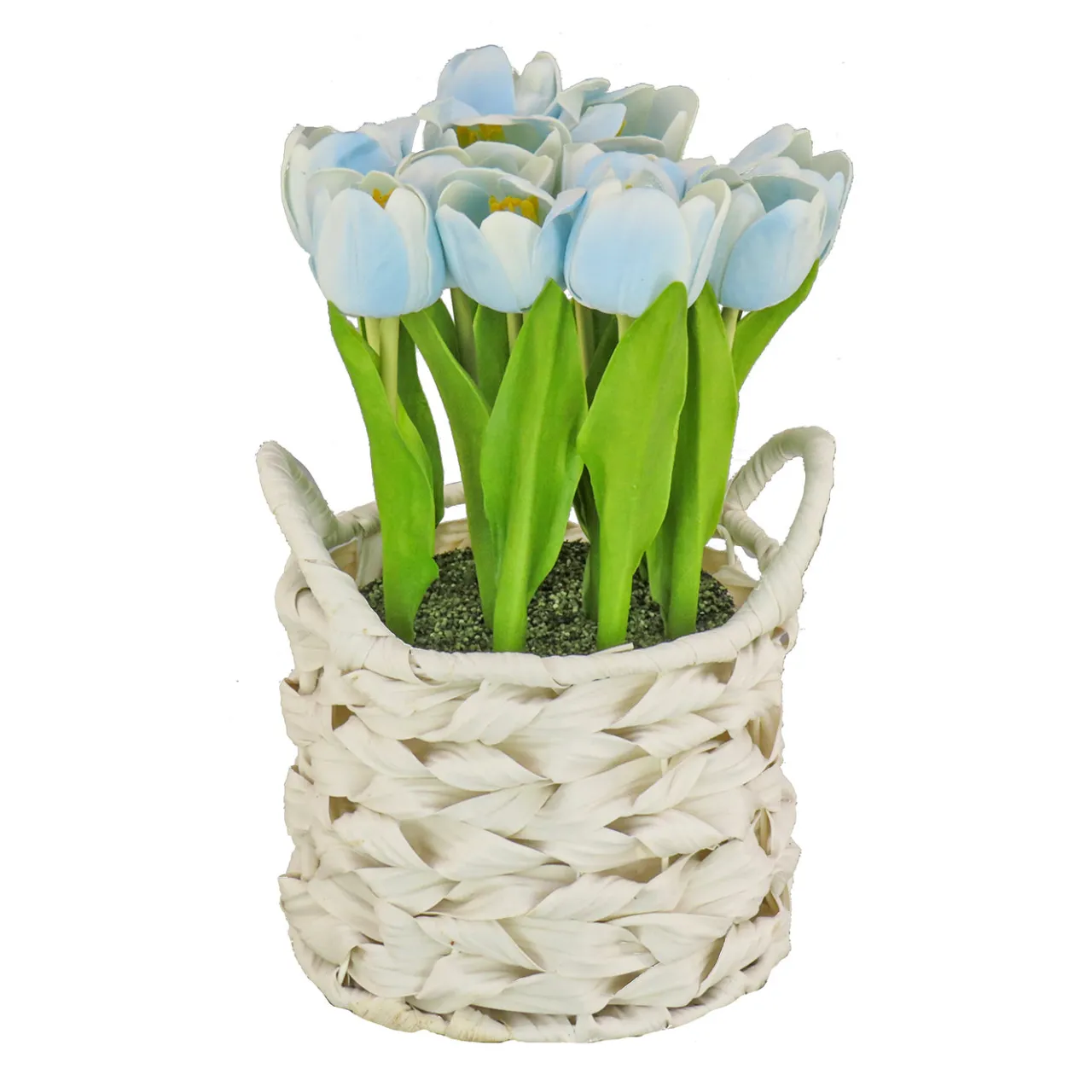 Sale National Tree Company 10 in. Spring Blue Tulip Bouquet in Metal Pot