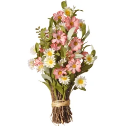 Best National Tree Company 16 in. Spring Bouquet with Pink and White Daisy Flowers