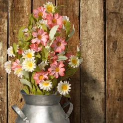Best National Tree Company 16 in. Spring Bouquet with Pink and White Daisy Flowers
