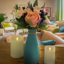 Sale National Tree Company 16 in. Spring Bouquet with Rose Blooms, Berry Clusters, Lavender