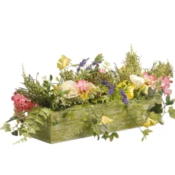 Best National Tree Company 22 in. Spring Candleholder Table Decoration with Flower Blooms, Berry Clusters, Leafy Greens