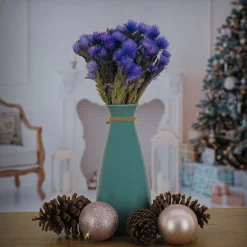 New National Tree Company 16 in. Spring Dried Blue Capeblumen Flowers Bouquet