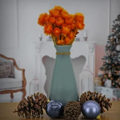 National Tree Company 16 in. Spring Dried Orange Capeblumen Flowers Bouquet