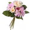 Sale National Tree Company 13 in. Spring Floral Bouque with Purple Roses and White Orchid Blooms, Leafy Greens
