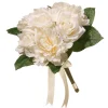 Clearance National Tree Company 12 in. Spring Floral Bouquet with Cream Rose and Peony Blooms, Ribbon, Seed Pods, Leafy Greens