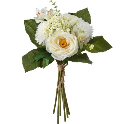 Outlet National Tree Company 13 in. Spring Floral Bouquet with White Peonies and Rose Blooms, Berry Clusters, Leafy Greens