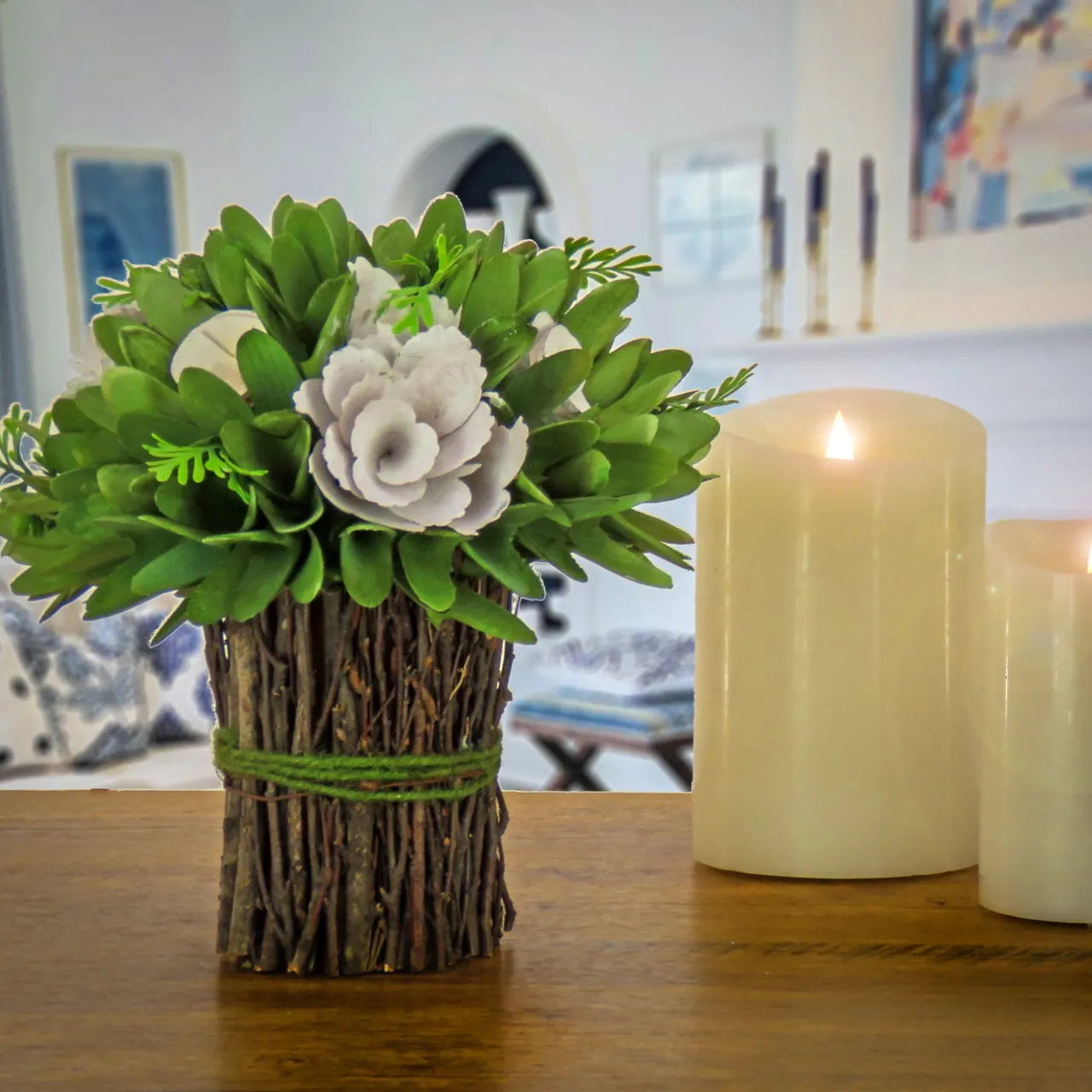 Sale National Tree Company 9 in. Spring Floral Bundle with Floral Blooms, Twig Base