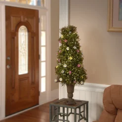 Online National Tree Company 24 in. Spring Floral Decorated Entrance Tree