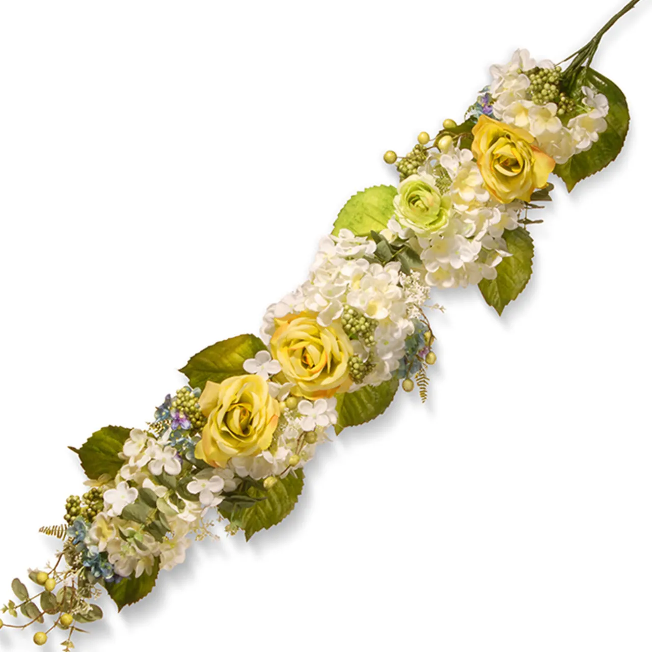 Hot National Tree Company 48 in. Spring Floral Wall Décor with Yellow Roses, White Hydrangeas, Berry Clusters