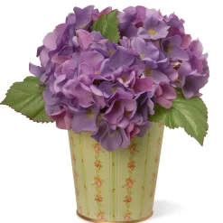 Sale National Tree Company 11 in. Spring Garden Accents Hydrangea Flowers in Tin Pot