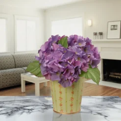 Sale National Tree Company 11 in. Spring Garden Accents Hydrangea Flowers in Tin Pot