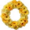 New National Tree Company 19 in. Spring Garden Accents Yellow Cosmos Wreath