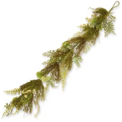 National Tree Company 45 in. Spring Garland with Fern Leaves, Lavender, Leafy Greens