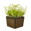 Discount National Tree Company 10 in. Spring Green Lily-of-the-Valley Flowers in Wood Box