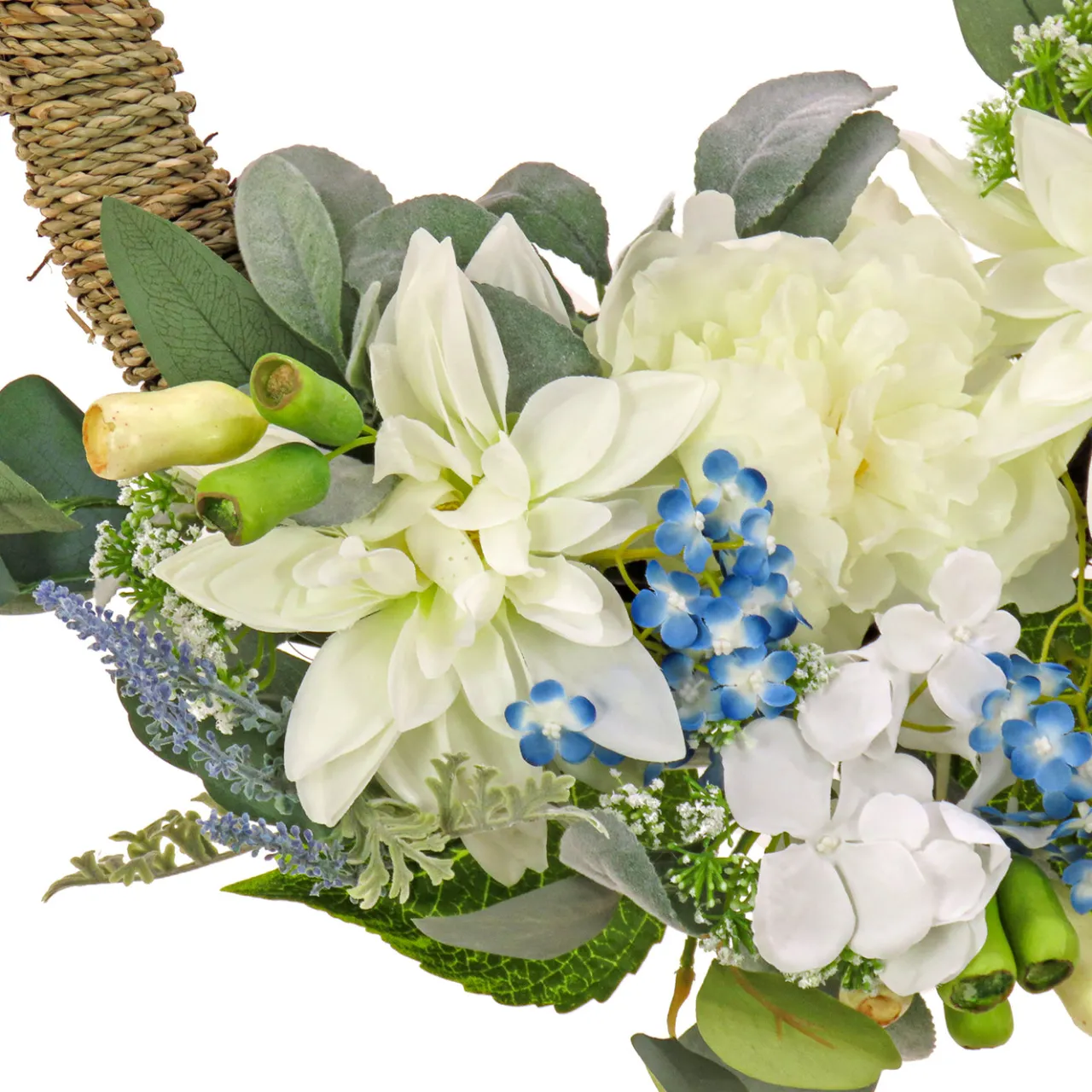 Outlet National Tree Company 20 in. Spring Hoop Wreath with Dahlia, Peony, and Hydrangea Blooms