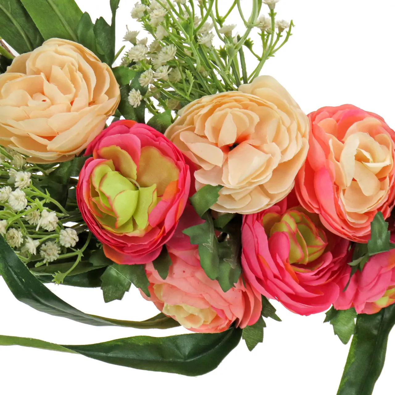 Best National Tree Company 16 in. Spring Hoop Wreath with Eucalyptus and Buttercups