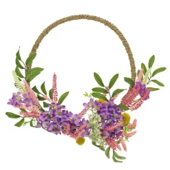 New National Tree Company 16 in. Spring Hoop Wreath with Lavender and Blossom