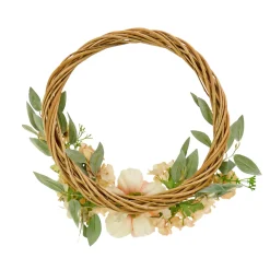 Best National Tree Company 19 in. Spring Hoop Wreath with Wild Rose and Peony Flowers