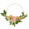 Best National Tree Company 18 in. Spring Hoop Wreath with Peony, Rose and Pom Pom