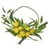 Best National Tree Company 16 in. Spring Hoop Wreath with Buttercup Blooms, Baby’s Breath, and Flowing Green Stems