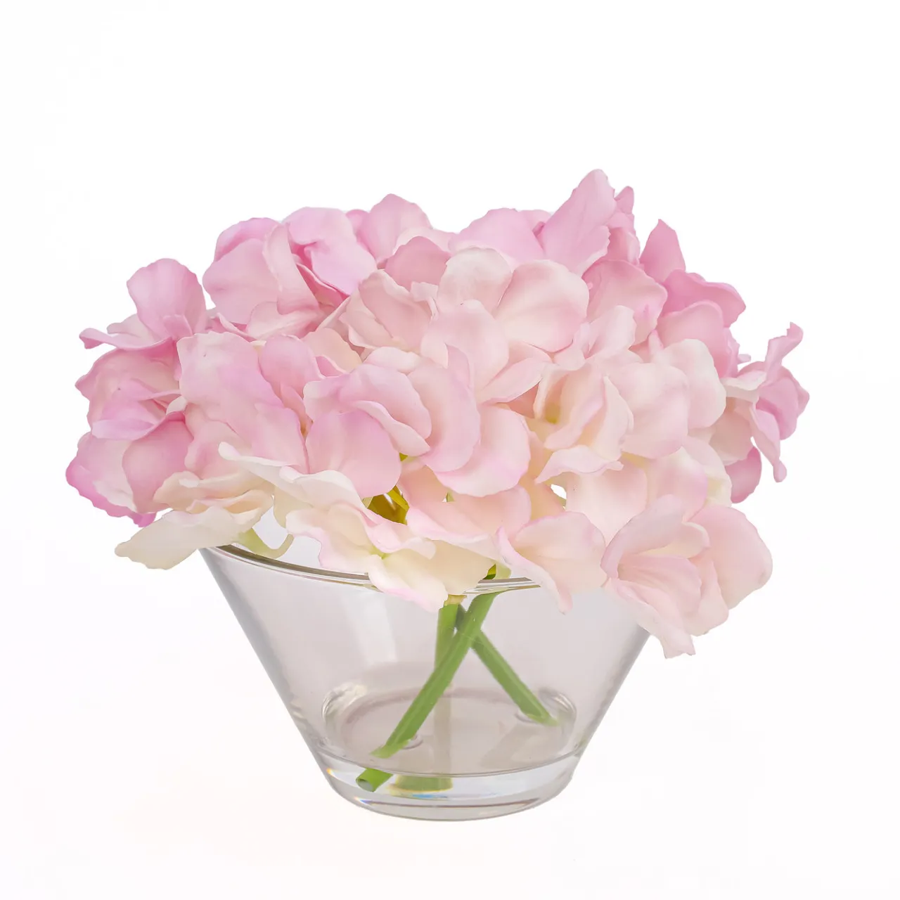 Sale National Tree Company 8 in. Spring Mixed Mauve Hydrangea Bouquet in Glass Vase