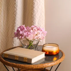 Sale National Tree Company 8 in. Spring Mixed Mauve Hydrangea Bouquet in Glass Vase