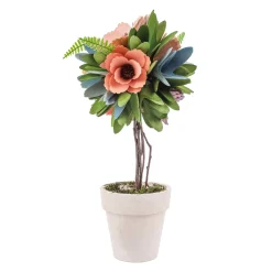 National Tree Company 12 in. Spring Multicolor Floral Topiary Decor