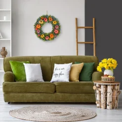 New National Tree Company 18 in. Spring Multicolor Floral Wreath with Fern