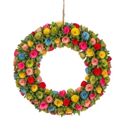 Outlet National Tree Company 18 in. Spring Multicolor Floral Wreath