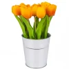 Best National Tree Company 9 in. Spring Orange Tulip Bouquet