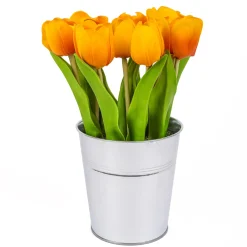 Best National Tree Company 9 in. Spring Orange Tulip Bouquet