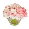 Clearance National Tree Company 8 in. Spring Pink Hydrangea Bouquet in Glass Vase