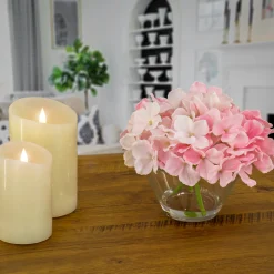 Clearance National Tree Company 8 in. Spring Pink Hydrangea Bouquet in Glass Vase