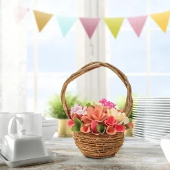 Online National Tree Company 10 in. Spring Pink Multi Floral Basket