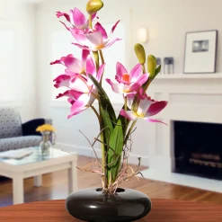 New National Tree Company 10 in. Spring Pink Orchids Flower Pot