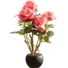 National Tree Company 17 in. Spring Pink Roses Flower Pot