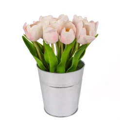 Sale National Tree Company 9 in. Spring Pink Tulip Bouquet in Metal Pot
