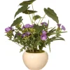 Online National Tree Company 18 in. Spring Purple Flower Blooms Potted Plant in a Cream Ceramic Pot