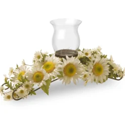 National Tree Company 25 in. Spring Sunflower White Candleholder